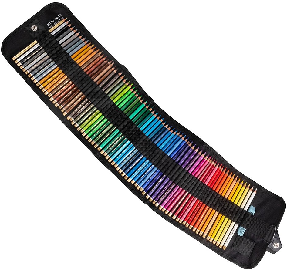 Koh-i-noor 3827/72 Súprava umeleckých pasteliek v rolovacom peračníku 72 ks