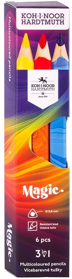 Koh-i-noor Magic 3408/6 Trojhranné pastelky TR 11, 100% drevo 6 ks