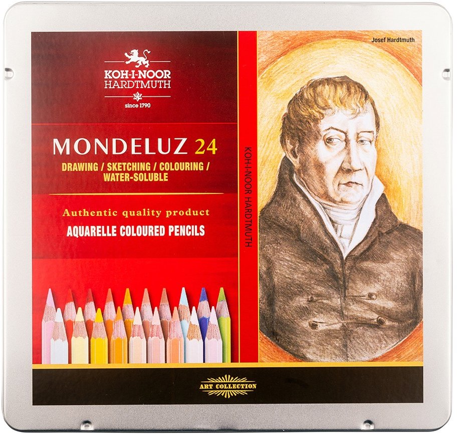 Koh-i-noor Mondeluz 3724/24 Umelecké pastelky portrét v plechovom puzdre 24 ks