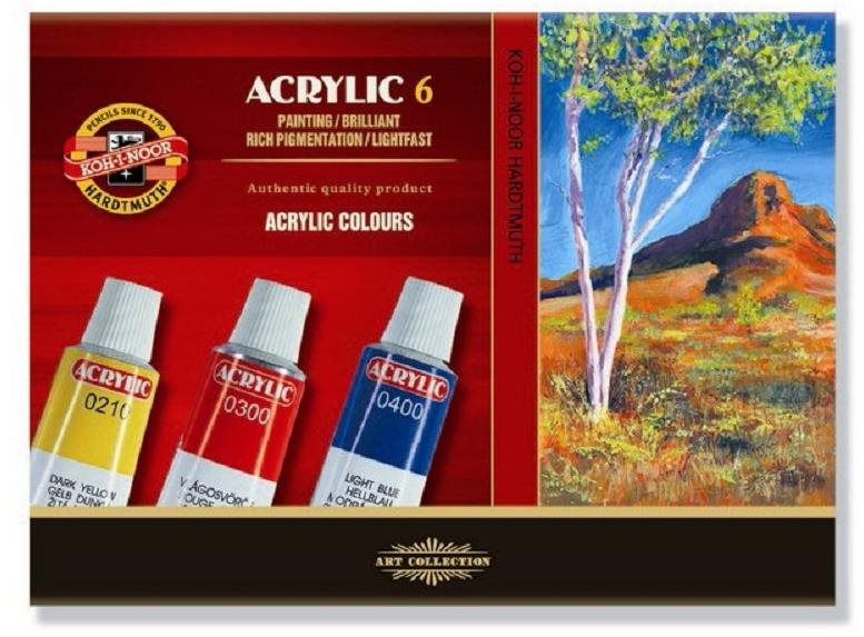Koh-i-noor 162701/6 – súprava akrylových farieb 6× 16 ml