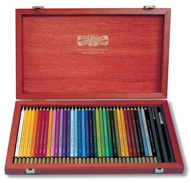 KOH-I-NOOR Mondeluz 3795/36 akvarelové v drevenej kazete 36 ks