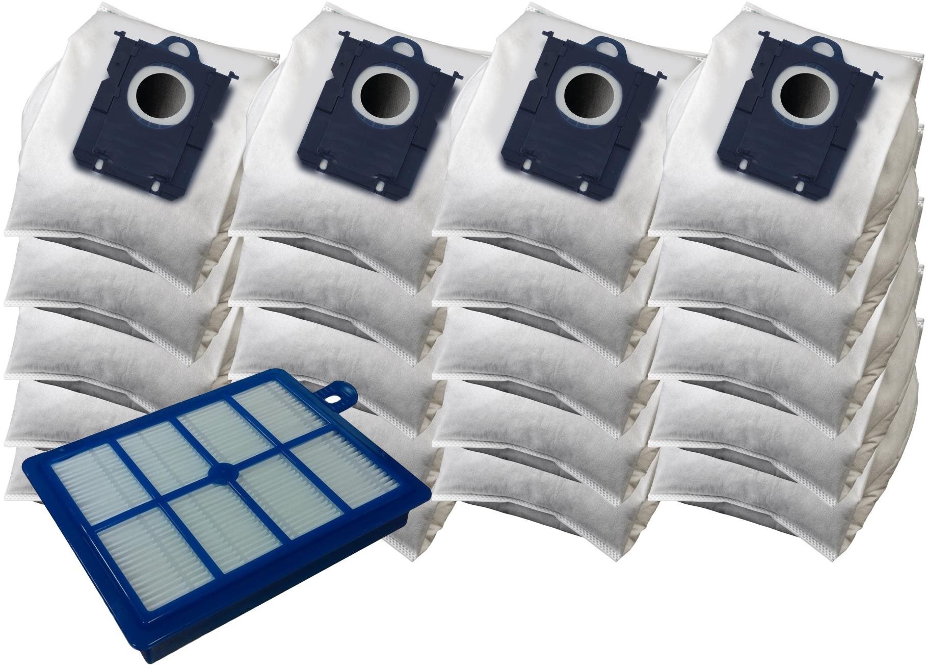 KOMA SB03PL – Sada 20 ks vreciek vrátane HEPA filtra pre vysávače AEG, Electrolux, Philips používajúce vrecká typu S-BAG