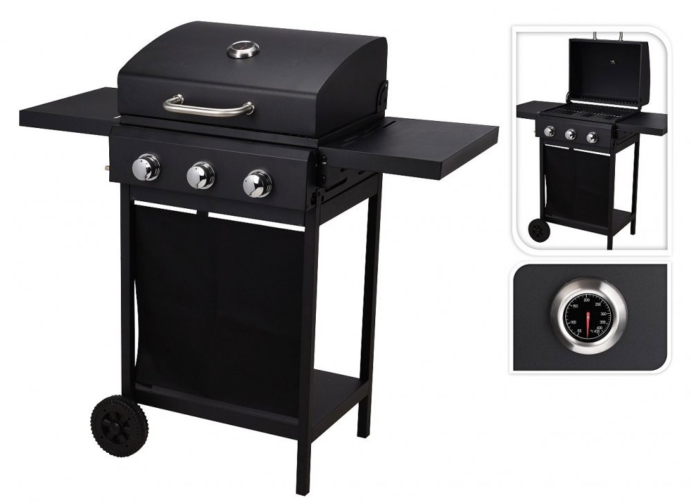 PROGARDEN Plynový gril Vaggan Pro, 3 horáky