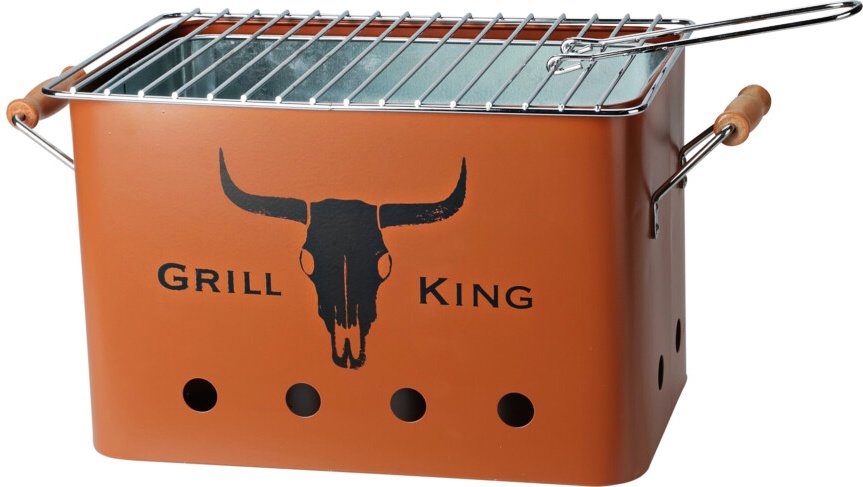 PROGARDEN Prenosný gril na drevené uhlie Grill King 43 × 20 cm tehlový