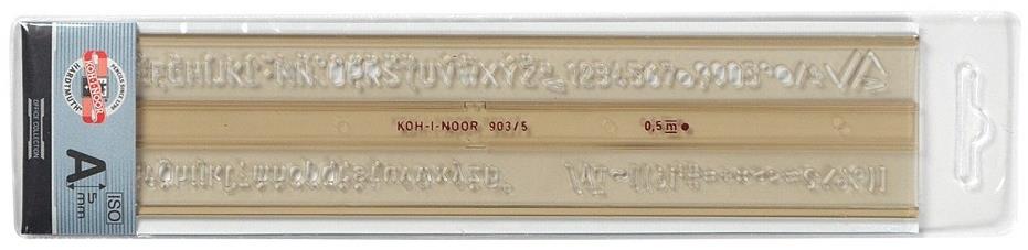 Koh-i-noor 748035 – šablóna písmen ISO 5 mm, dymová