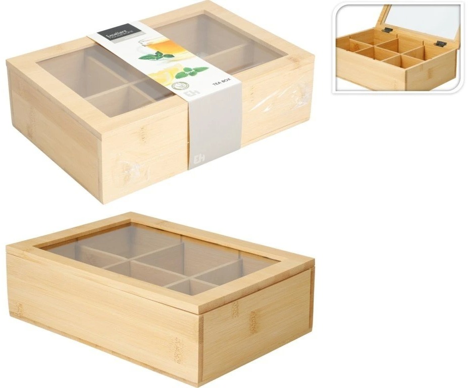 Koopman Drevený 6x box na čajové vrecká