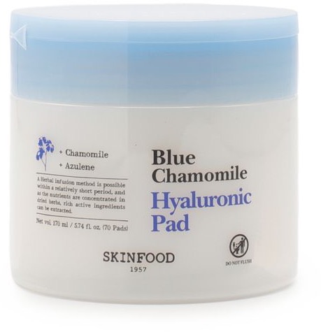 SKINFOOD Blue Chamomile Hyaluronic Pad 70 ks (170 ml)
