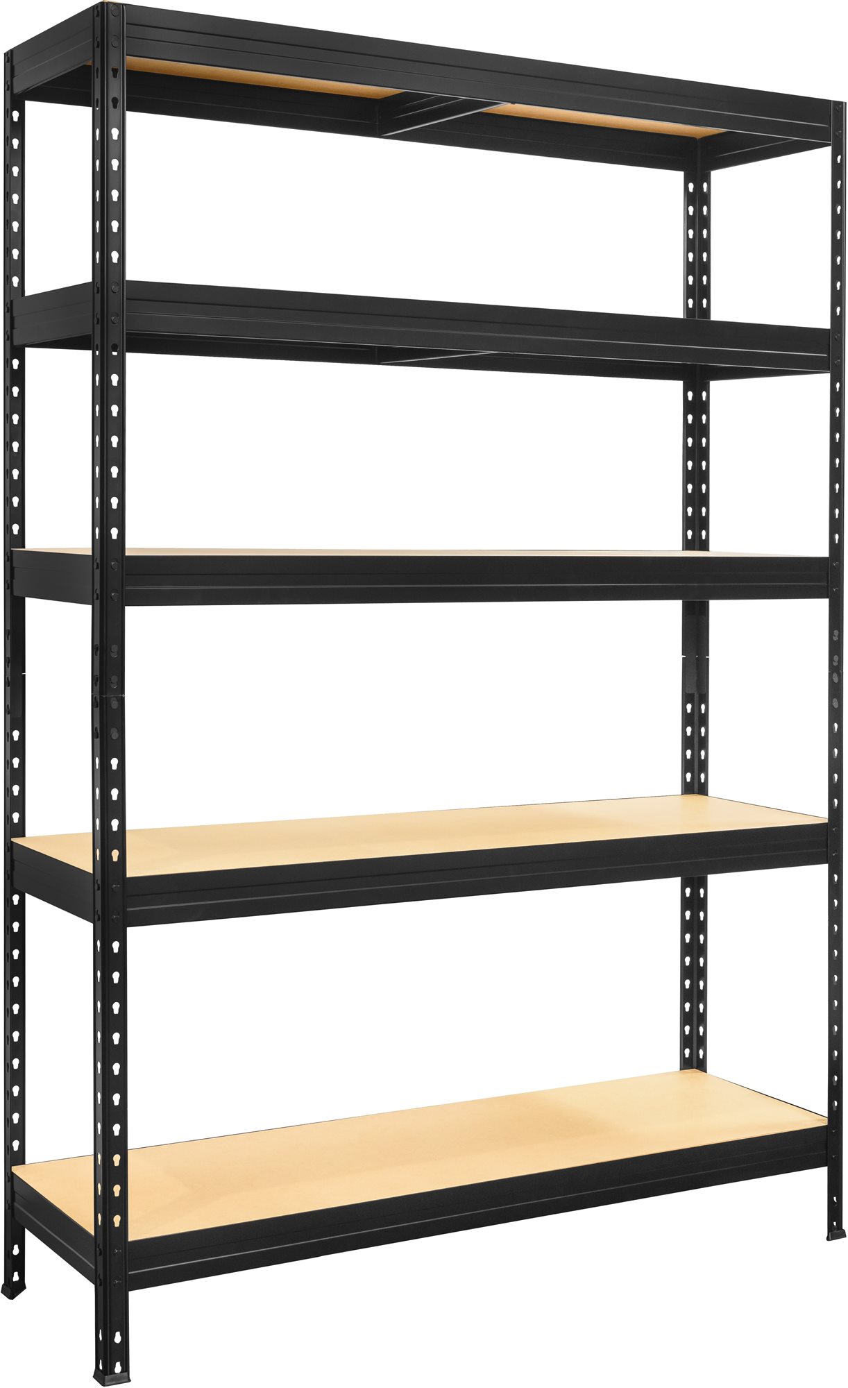 Regál PRAKTIK 1 800 ×1 200 × 450 / 5 čierna, 275 kg
