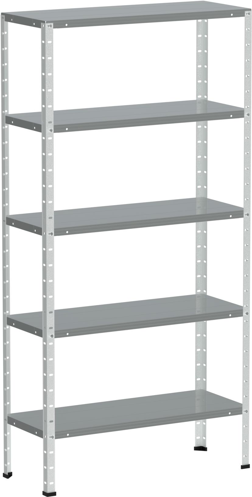 Kovona kovový regál, 175 × 70 × 30 cm, 5 políc, biely