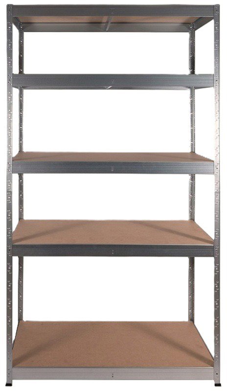 Kovona kovový regál s policami z MDF, 178 × 120 × 40 cm, 5 políc