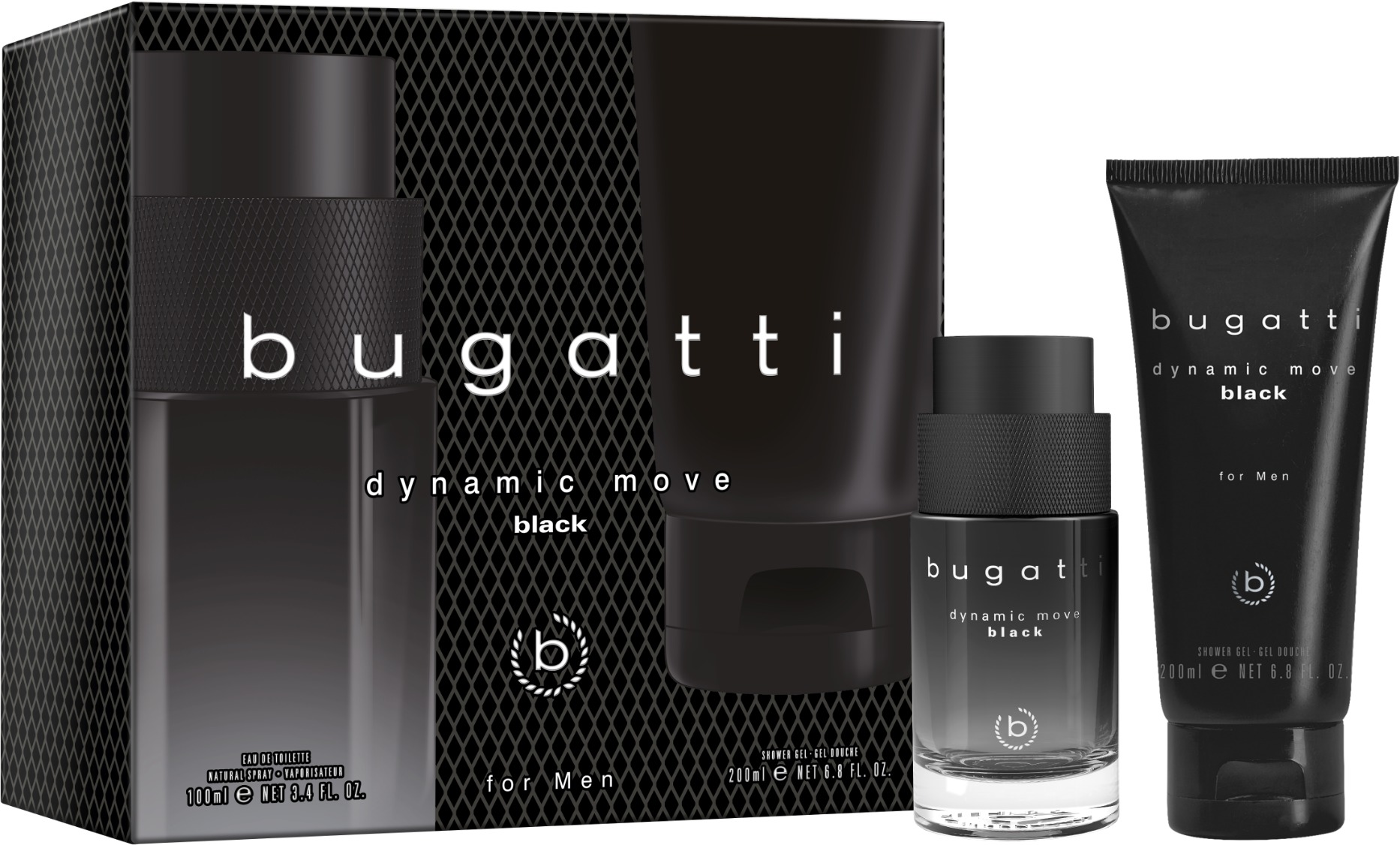 BUGATTI Dynamic Move Black EdT Set 300 ml