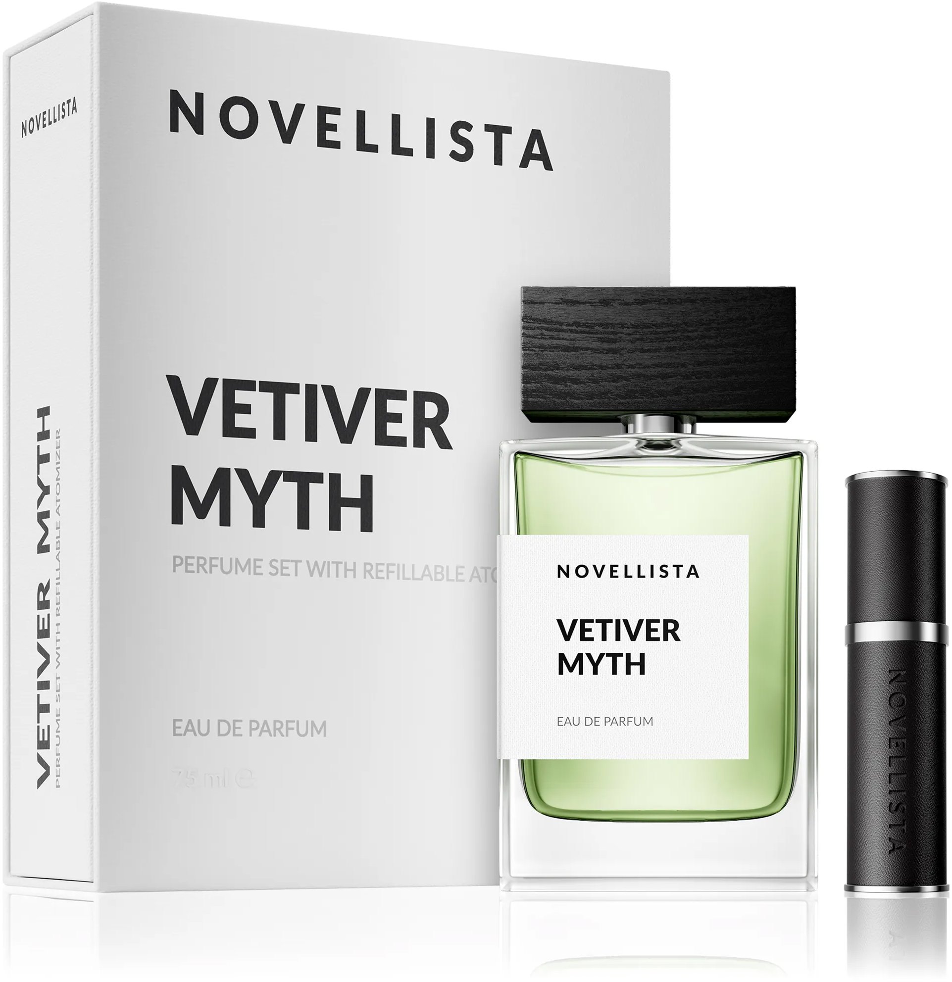 NOVELLISTA Vetiver Myth sada 75 ml + plniteľný atomizér
