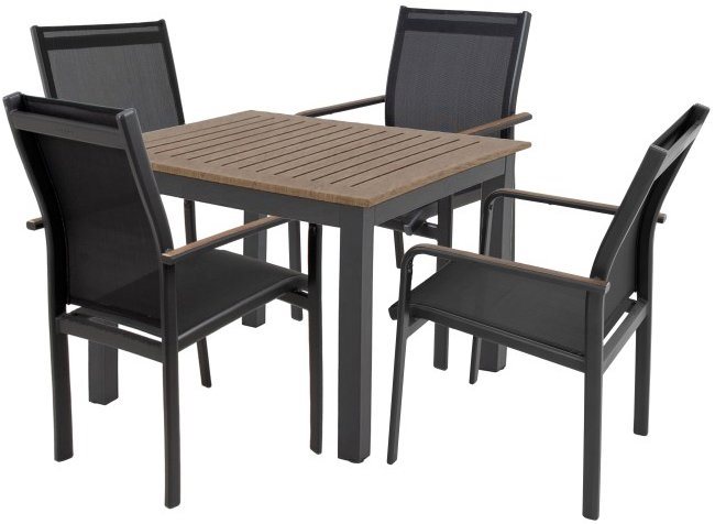 DOPPLER Sedacia súprava EXPERTWOOD Plus, 4 + 1, hliníková, antracit