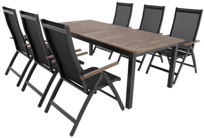 DOPPLER – Sedacia súprava EXPERTWOOD Plus, 6 + 1, hliníková