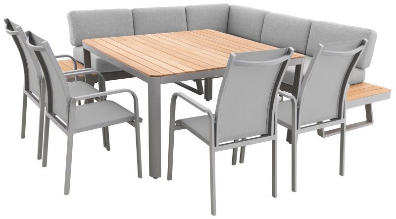 DOPPLER Jedálenská súprava EXPERTPLUS AVERSA TEAK, 7-dielna, hliníková
