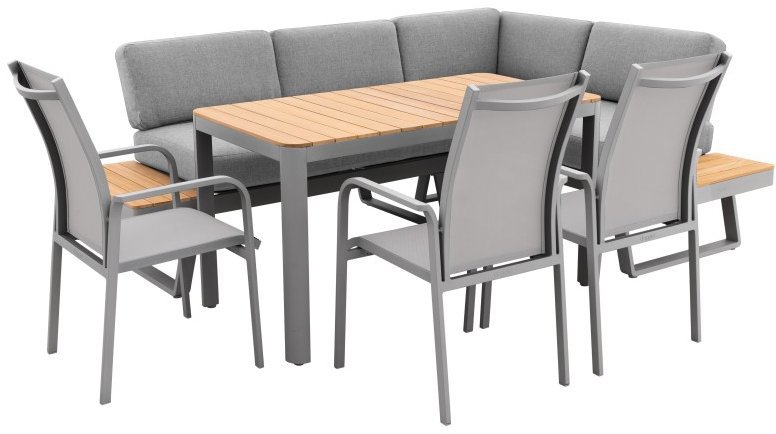 DOPPLER Jedálenská súprava EXPERTPLUS AVERSA TEAK, 6-dielna, hliníková