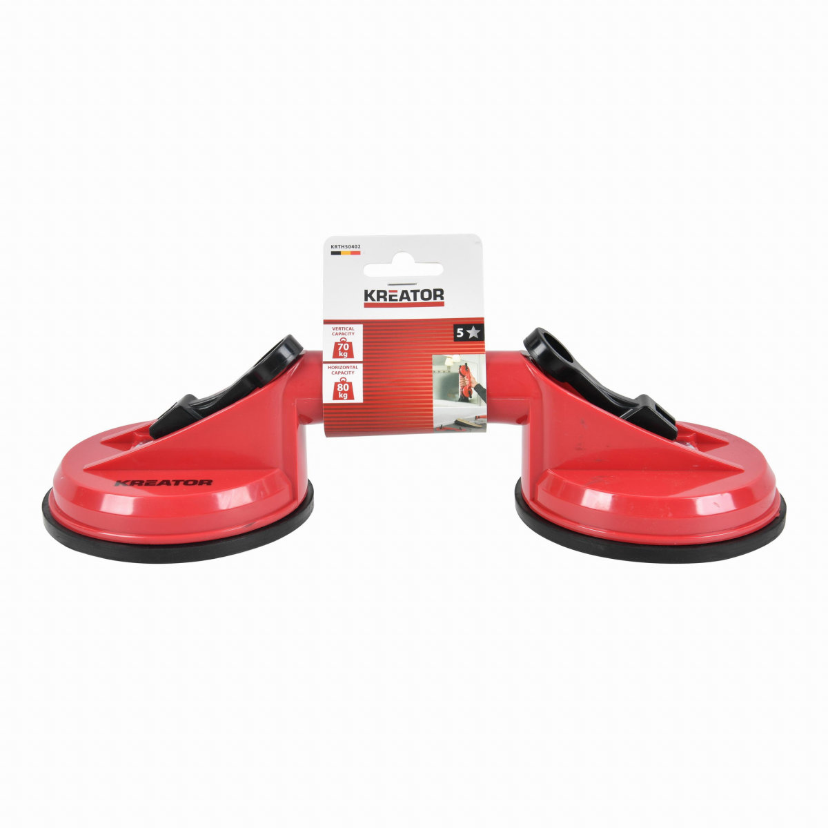 KREATOR Prísavka na sklo dvojbodová 2 × 115 mm KRTH50402