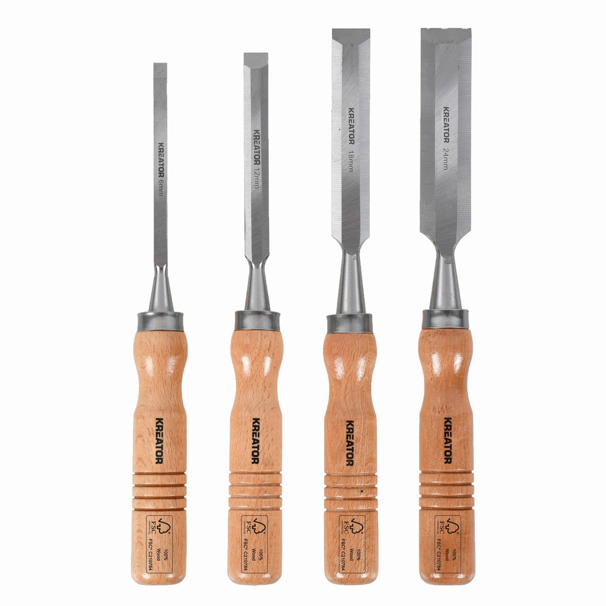 KREATOR Dláto na drevo sada 4 ks KRTH23603