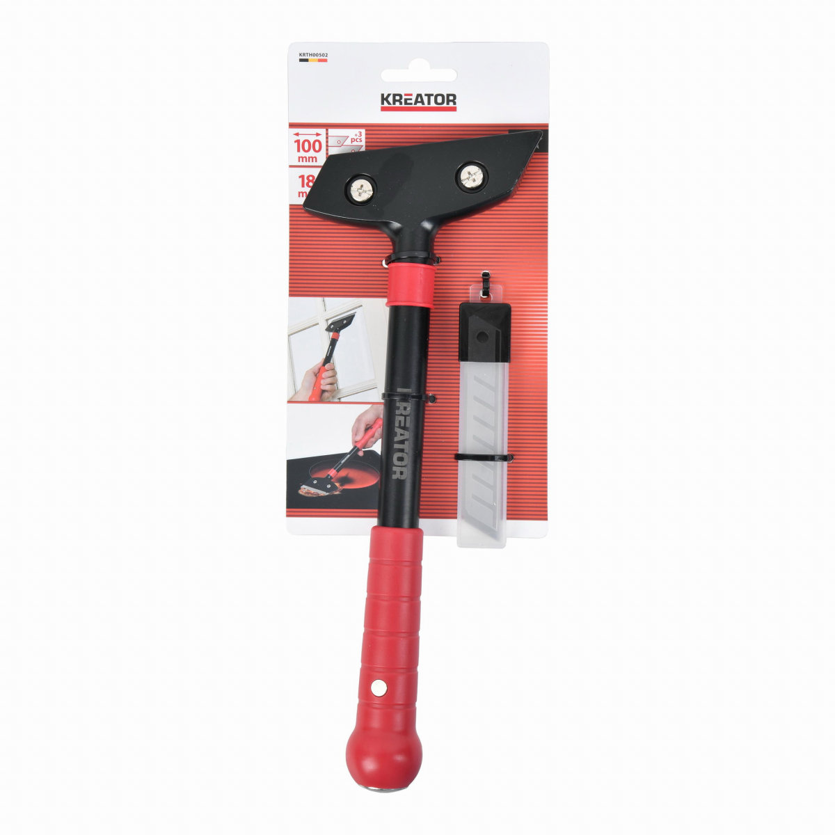 KREATOR Kovová škrabka predĺžená + 3× náhradné nože na škrabku KRTH00502