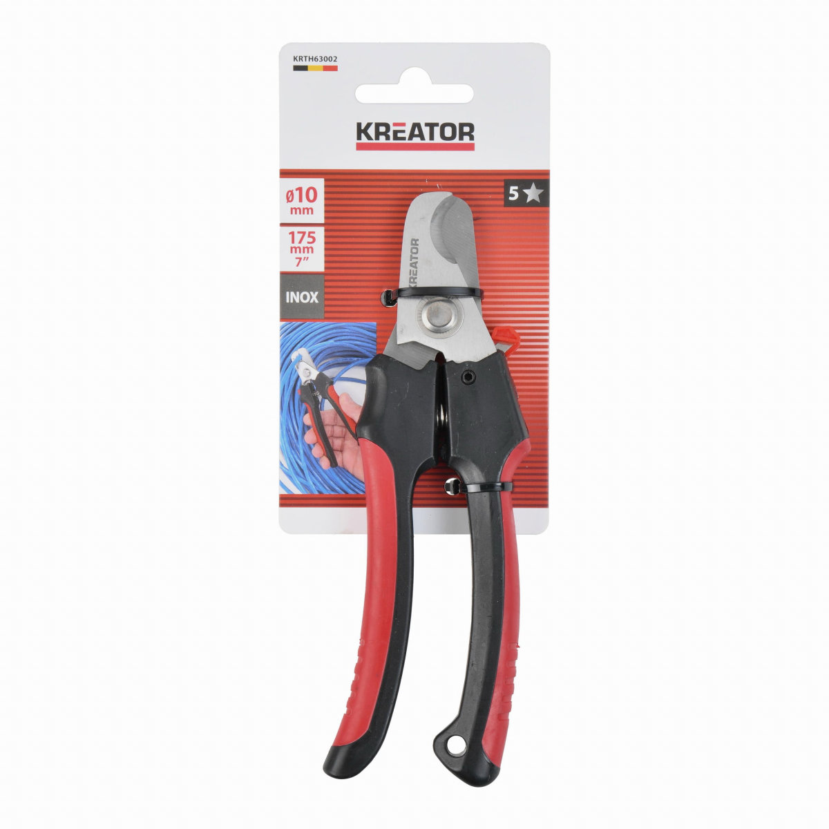 KREATOR Nožnice na káble 10 mm 175 mm Heavy duty KRTH63002