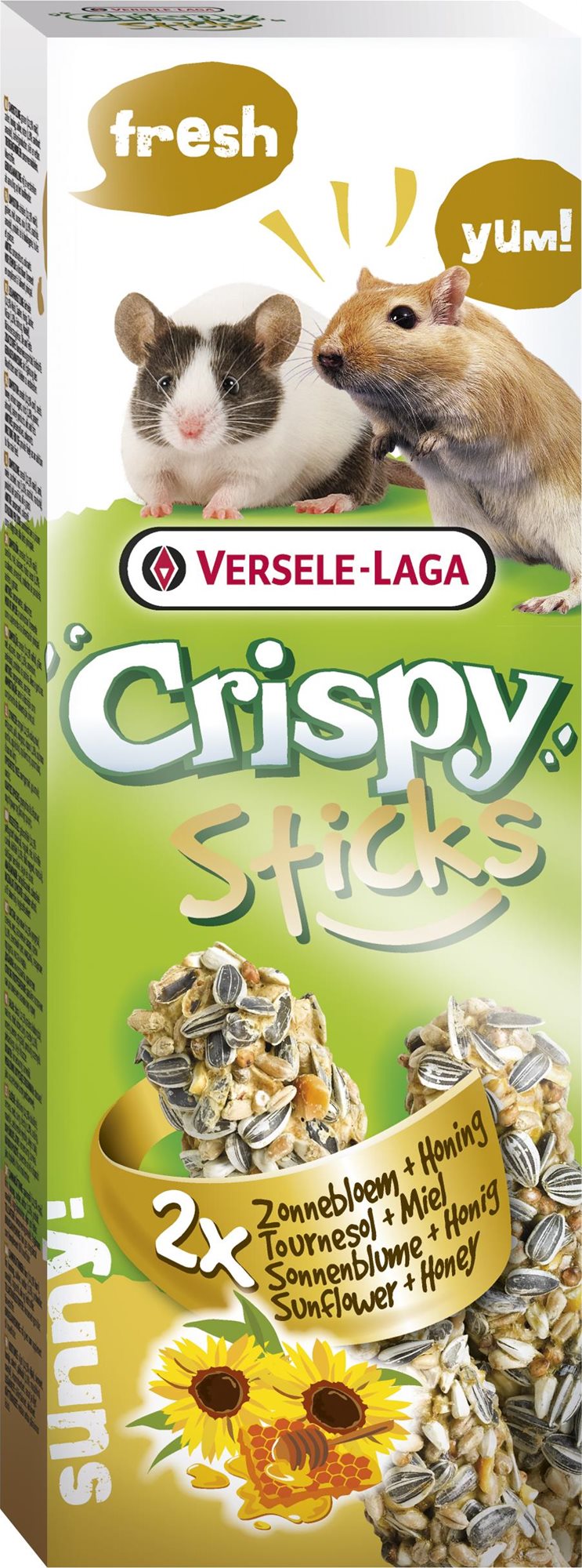 Versele Laga Crispy Sticks Sunflower & honey pieskomil a myška 110 g