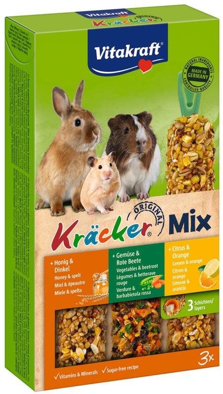 Vitakraft pochúťka pre hlodavce Kräcker Mix ovocie zelenina med 3 ks