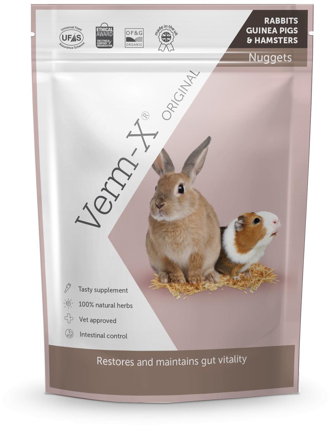 Verm-X Prírodné nugetky proti črevným parazitom pre hlodavce 180 g