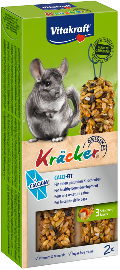 Vitakraft, pochúťka pre činčily Kräcker® Calci fit vápnik, 2 × 56 g
