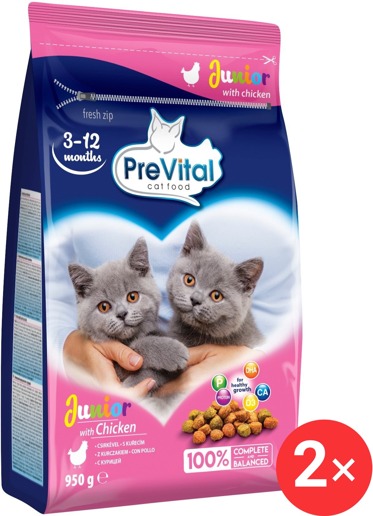PreVital granuly s kuracím pre mačiatka 2× 950 g