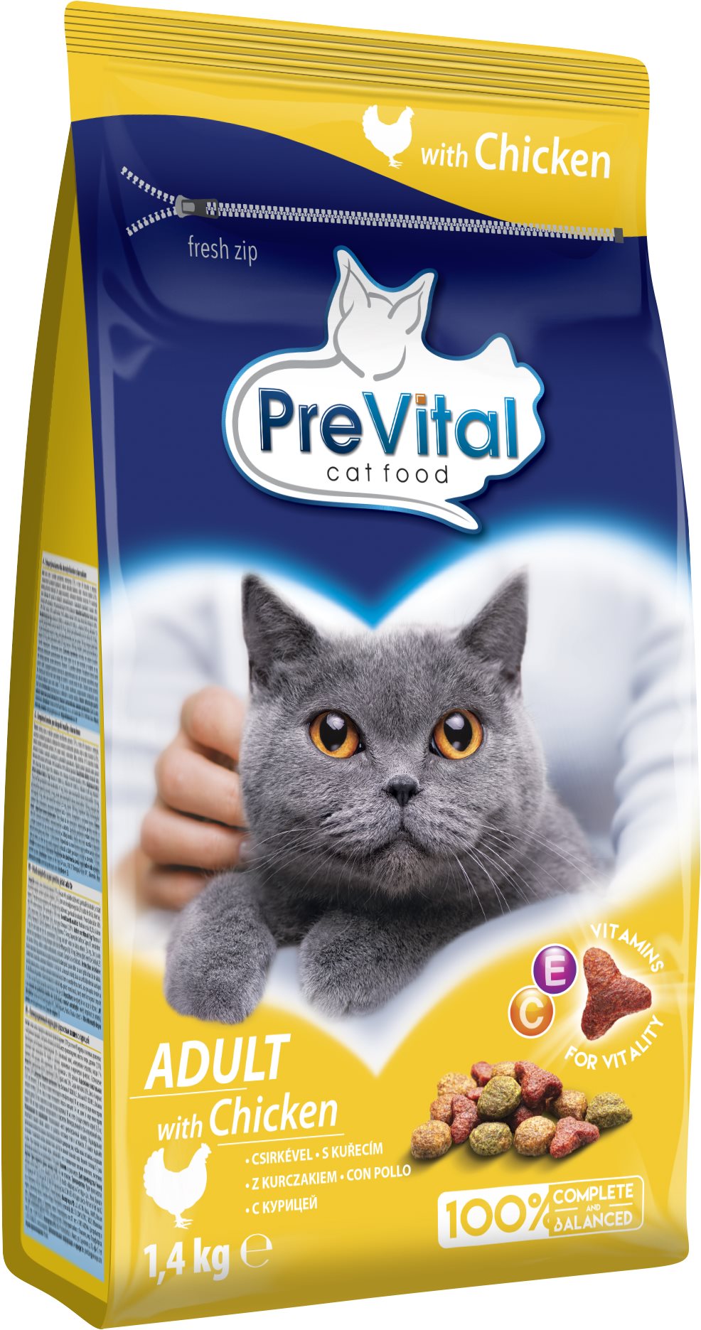 PreVital granule s kuracím pre dospelé mačky 1,4 kg