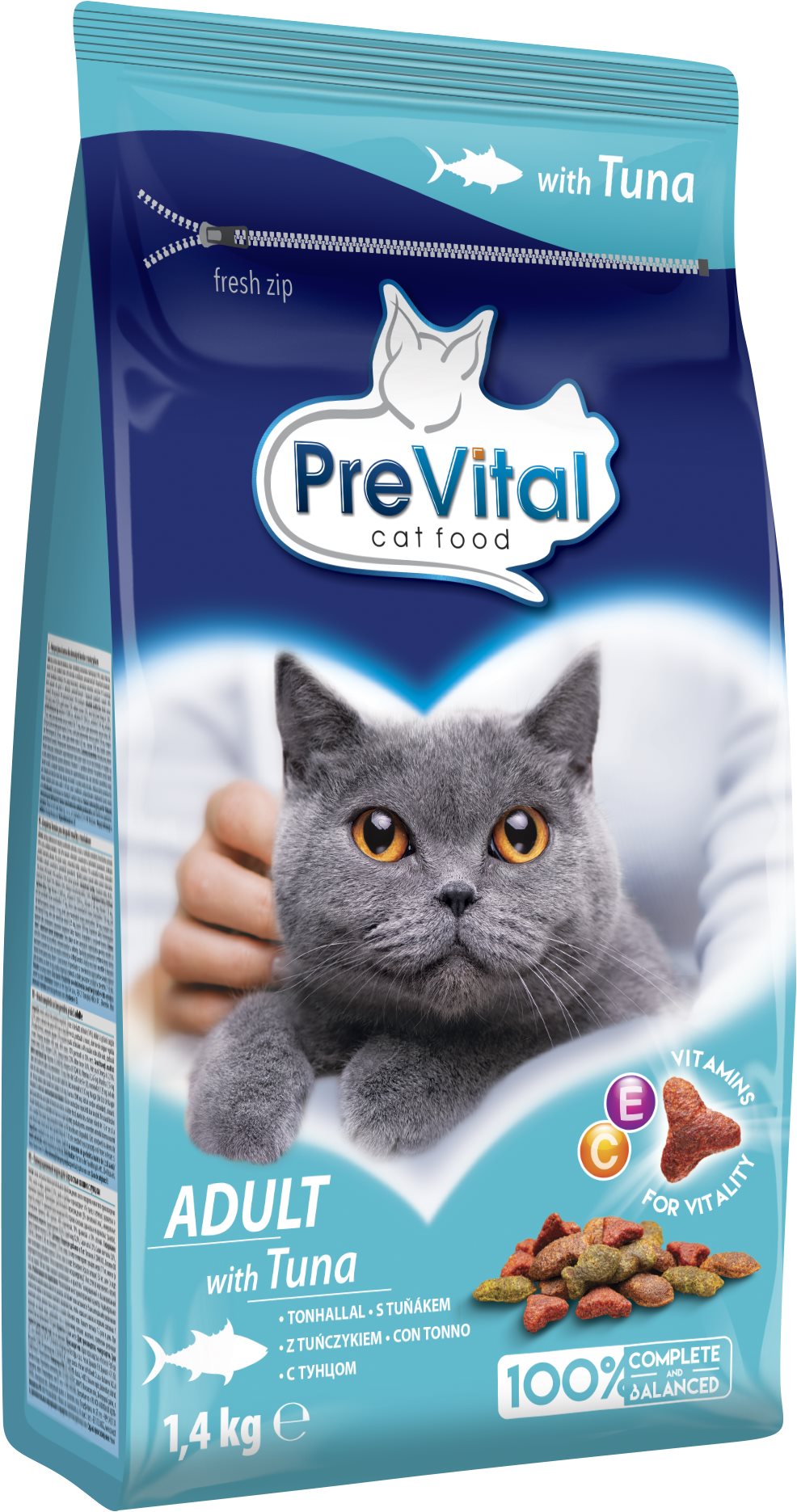 PreVital granule s tuniakom pre dospelé mačky 1,4 kg