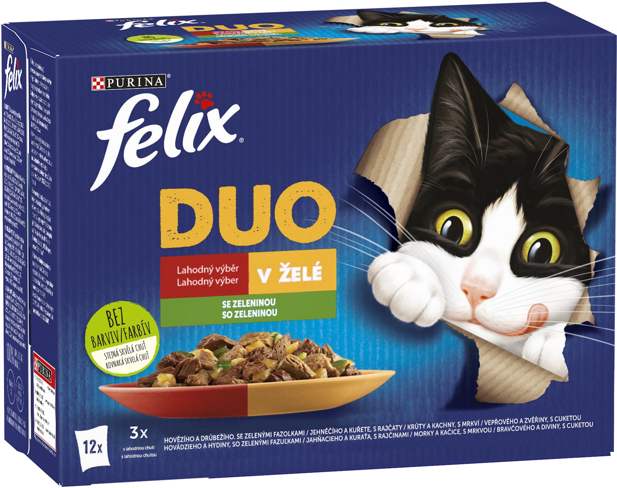 Felix Fantastic DUO hovädzie a hydinové, jahňacie a kura, morka a kačica, bravčové a zverina 12x 85