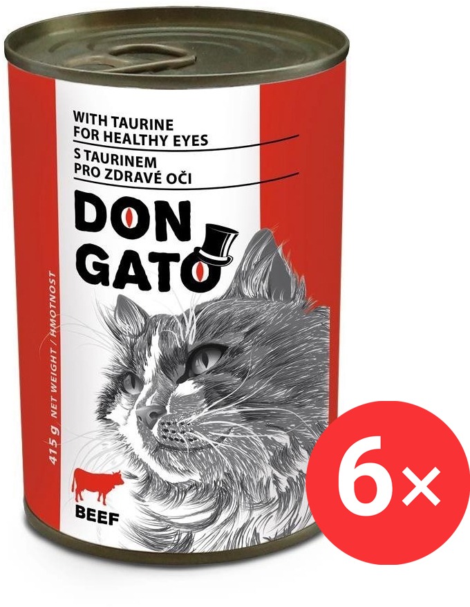 Don Gato Konzerva pre mačky s hovädzinou 6× 415 g