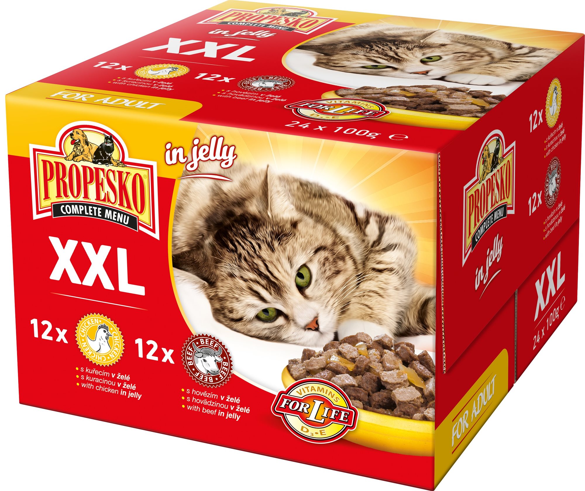 Propesko Kapsička kuracia, hovädzia 24× 100 g