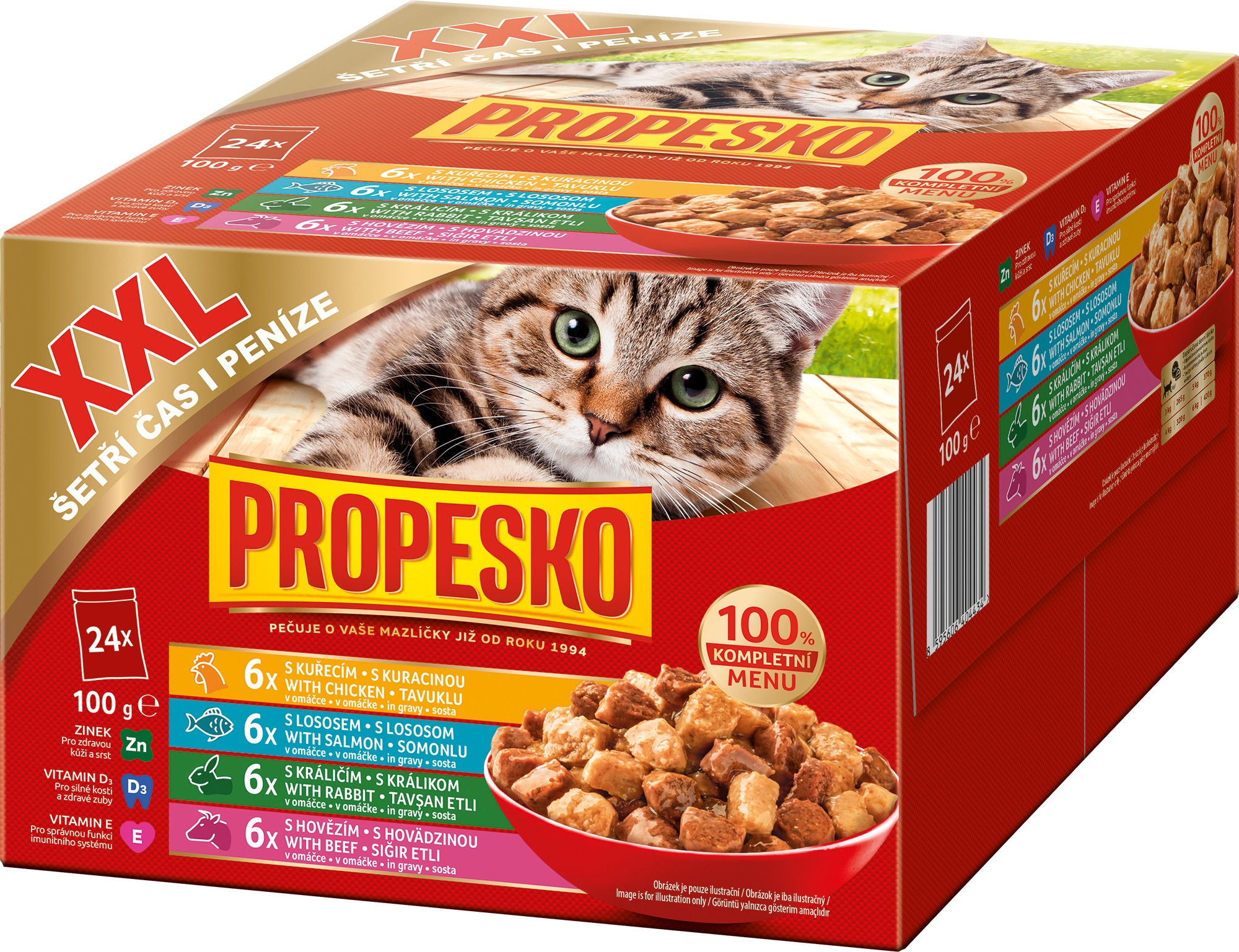 Propesko Kapsička kuracia, hovädzia, lososová, králičia 24 × 100 g