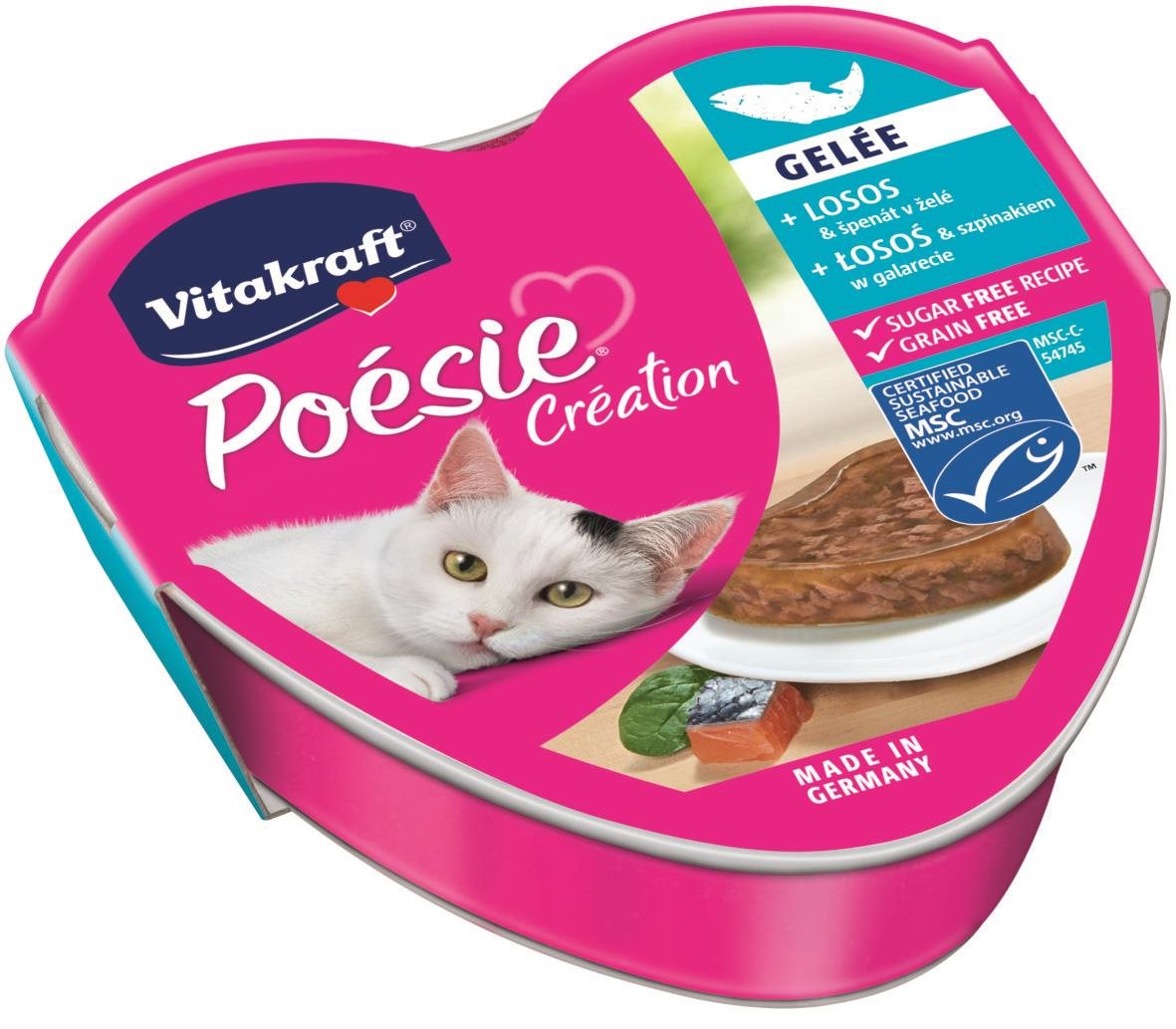 Vitakraft Cat mokré krmivo Poésie Création losos a špenát 85 g