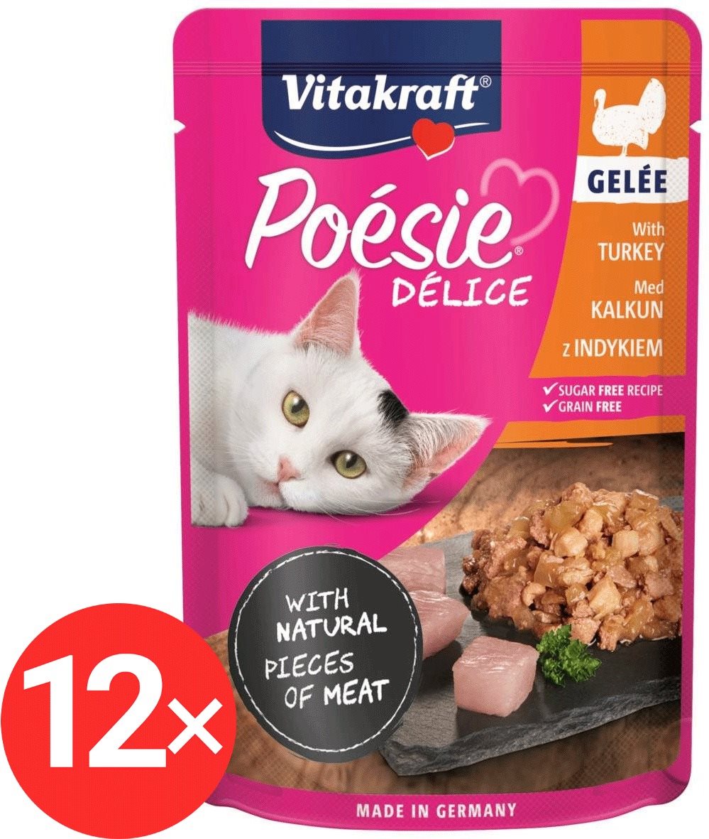 Vitakraft Cat mokré krmivo Poésie Délice Gelee morčacie 12× 85 g