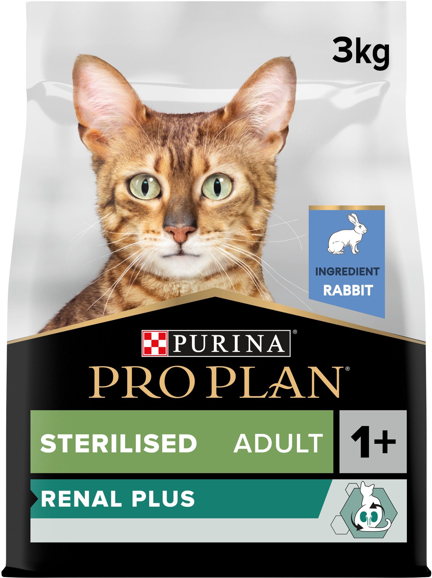 PRO PLAN Adult Sterilised Renal Plus granuly pre mačky králik 3 kg