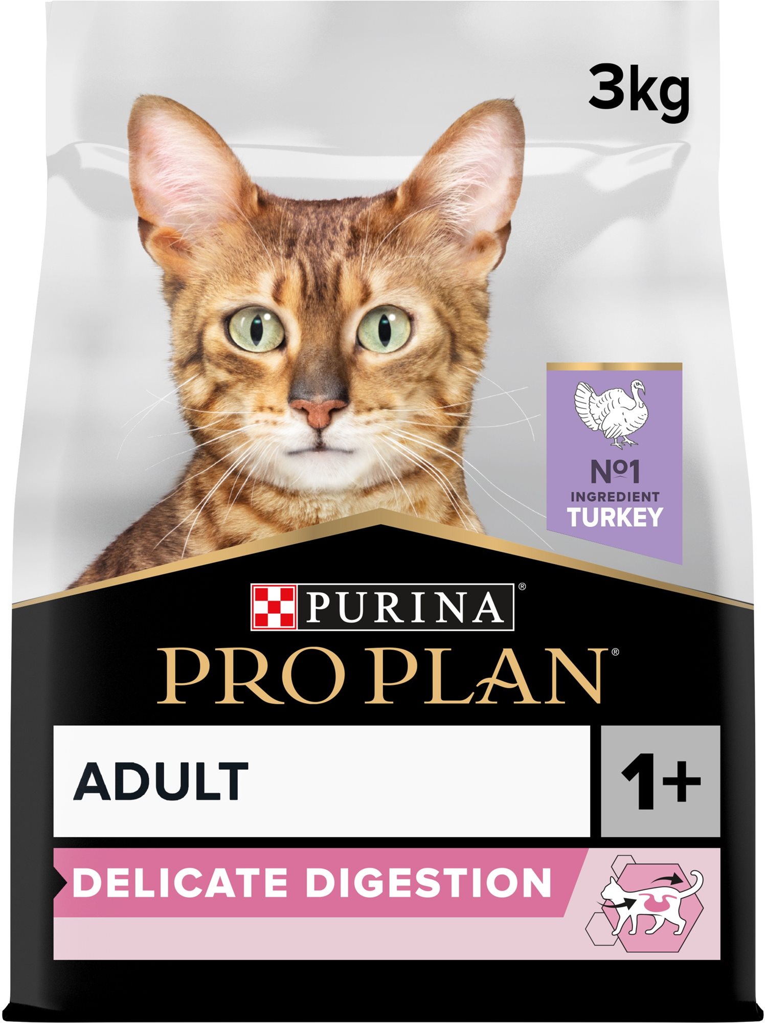 PRO PLAN Adult Delicate Digestion granuly pre mačky morka 3 kg