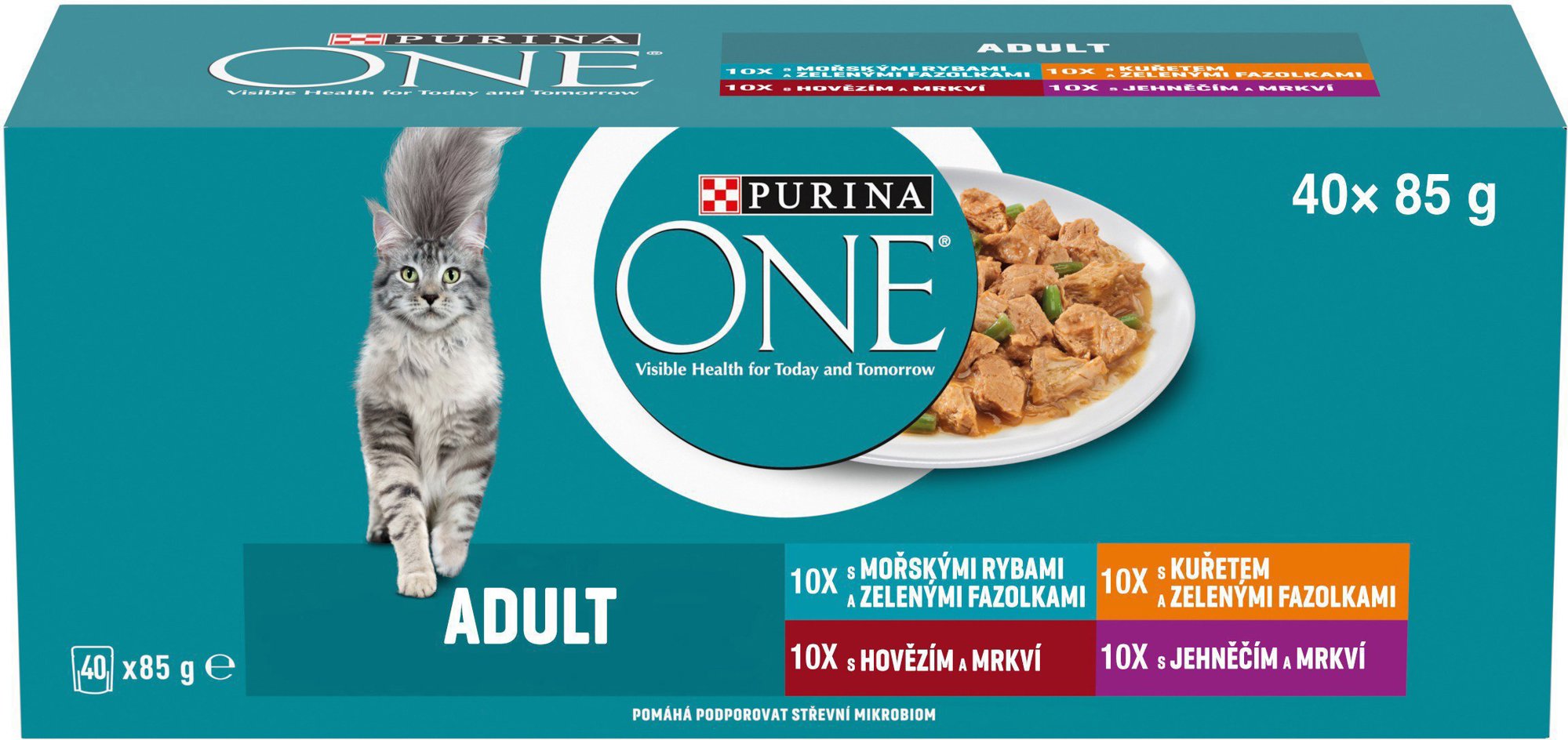 Purina ONE Adult kapsičky pre mačky jahňacie, morské ryby, kura, hovädzie v šťave 40x 85 g