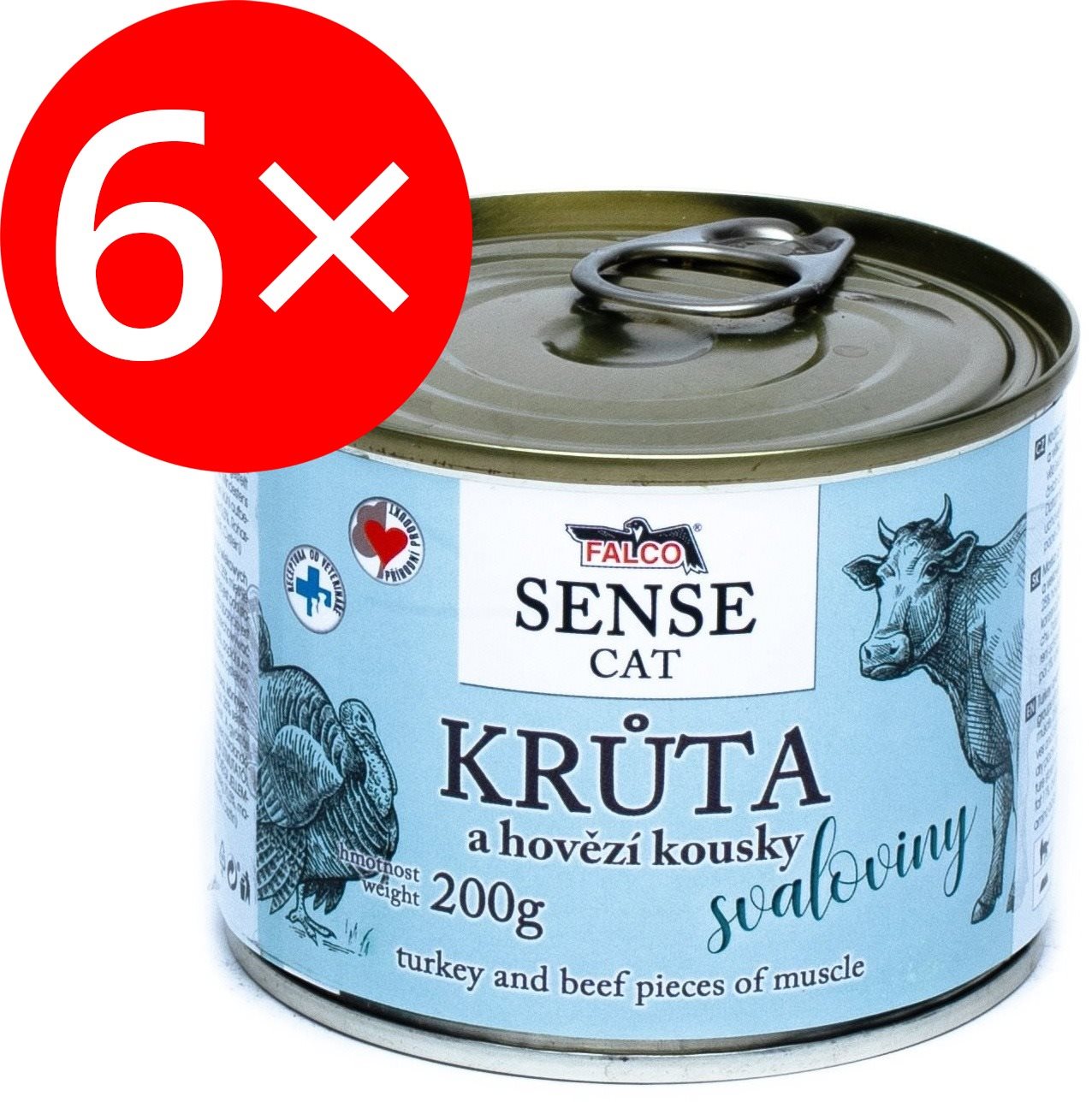 Falco Sense Cat morka a hovädzie 200 g 6 ks