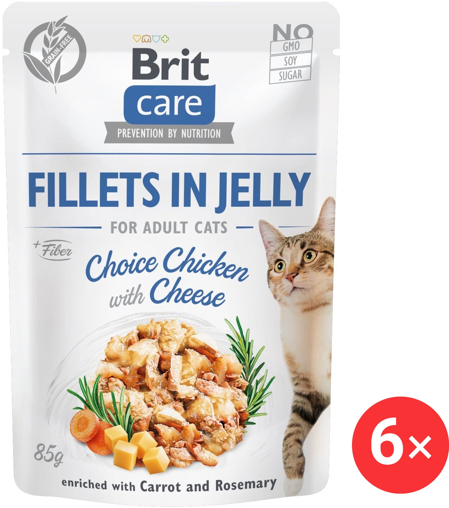 Brit Care Cat Fillets in Jelly Choice Chicken with Cheese 6× 85 g