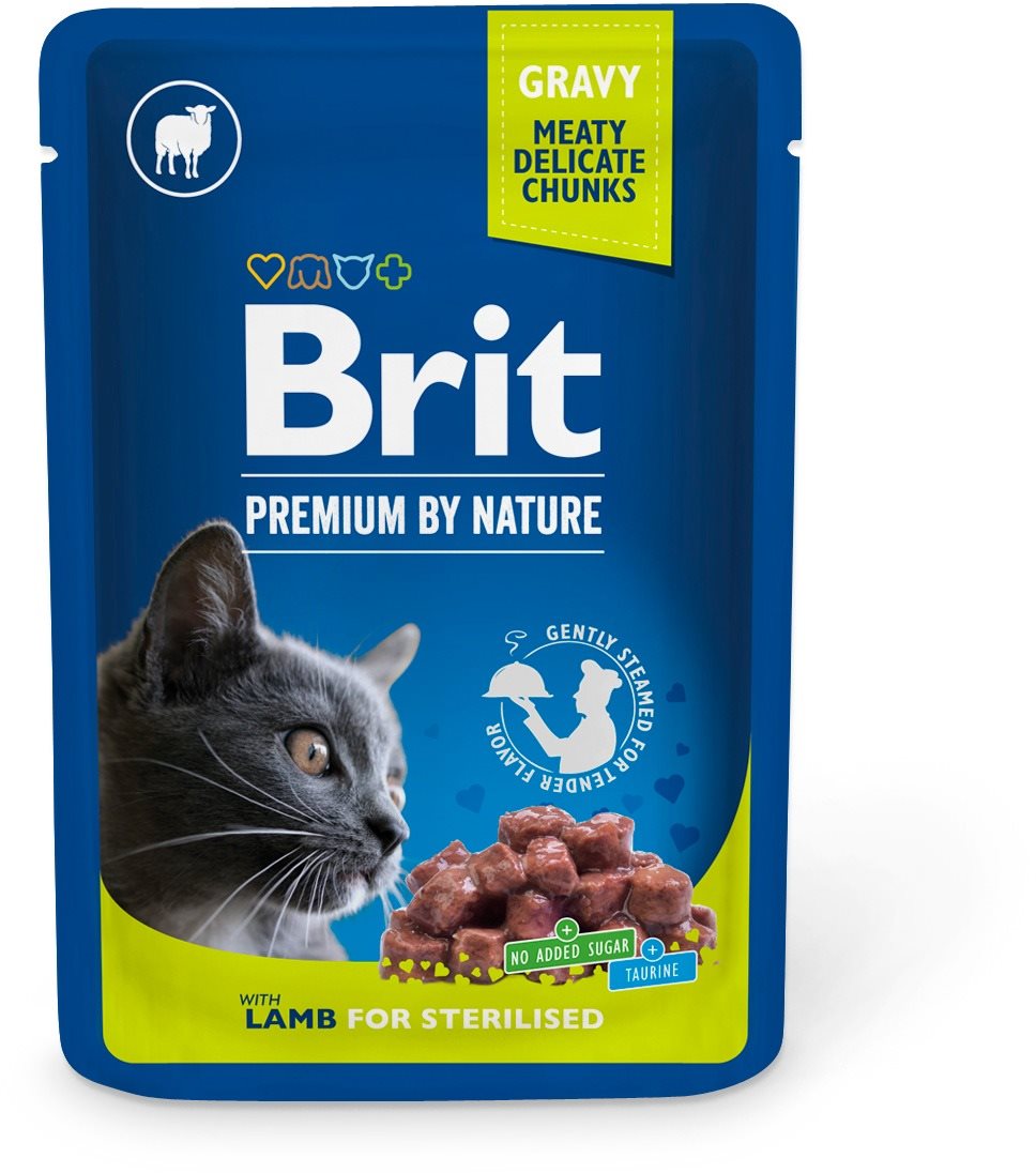 Brit Premium by Nature Cat Pouches Lamb for Sterilised 100 g