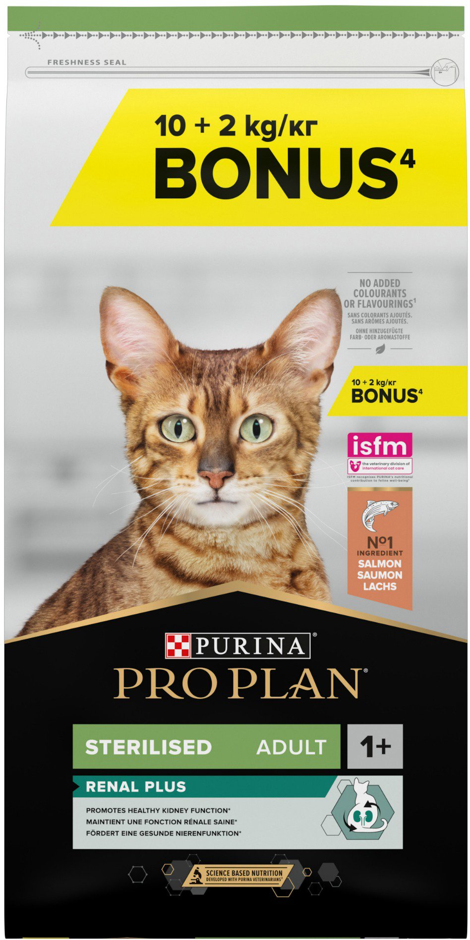 PRO PLAN Adult Sterilised Renal Plus granuly pre mačky losos 10 kg + 2 kg