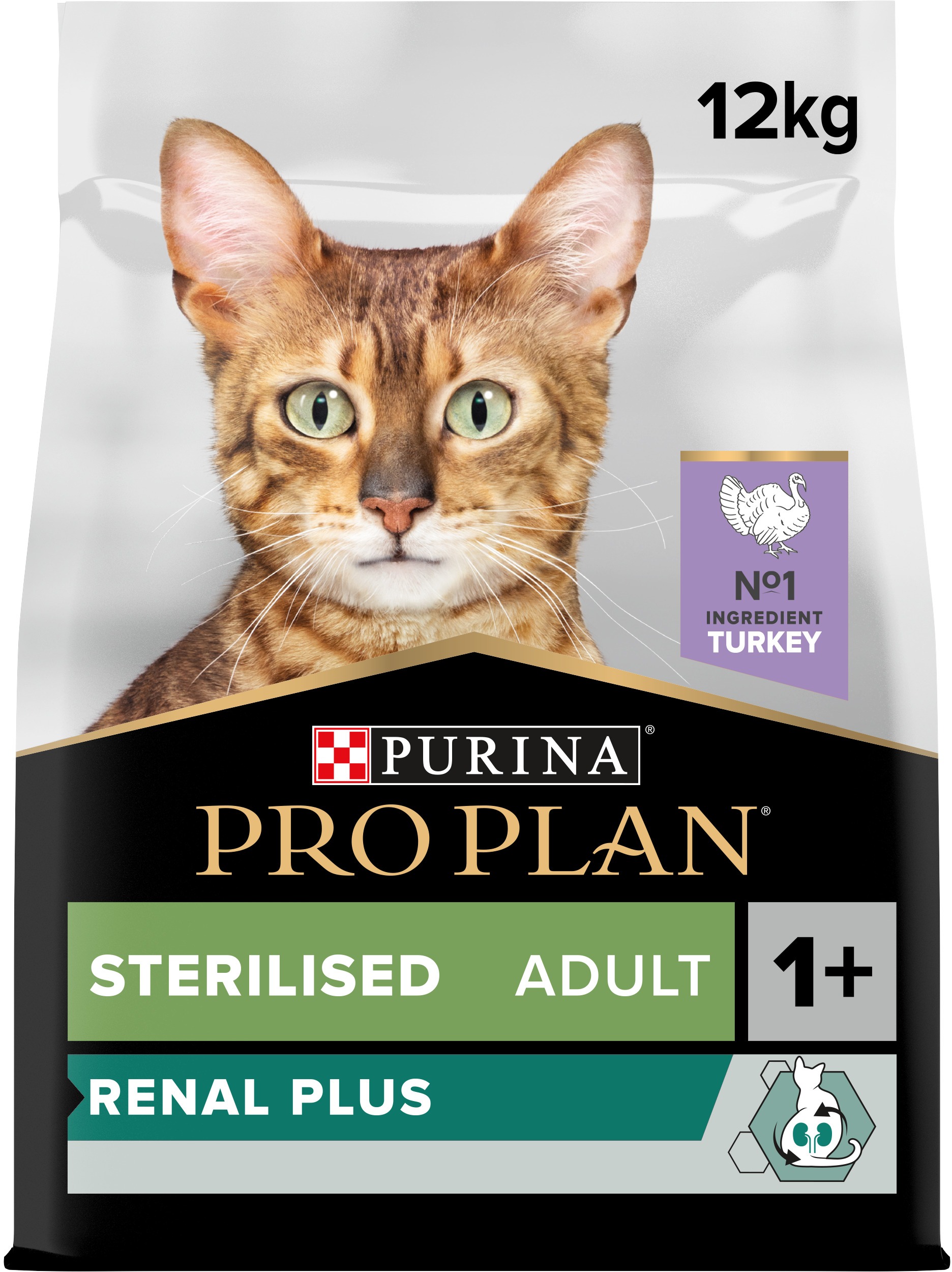PRO PLAN Adult Sterilised Renal Plus granuly pre mačky morka 10 kg + 2 kg