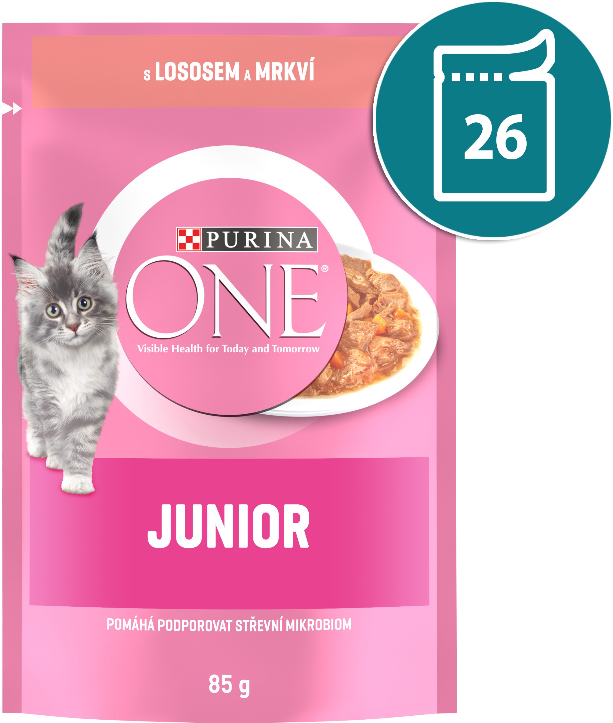 Purina ONE Junior kapsičky pre mačiatka losos v šťave 26× 85 g