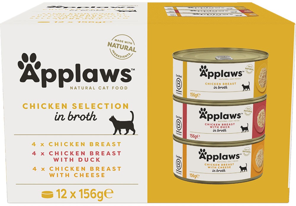 Applaws, konzerva Cat Multipack Kurací výber 12 × 156 g