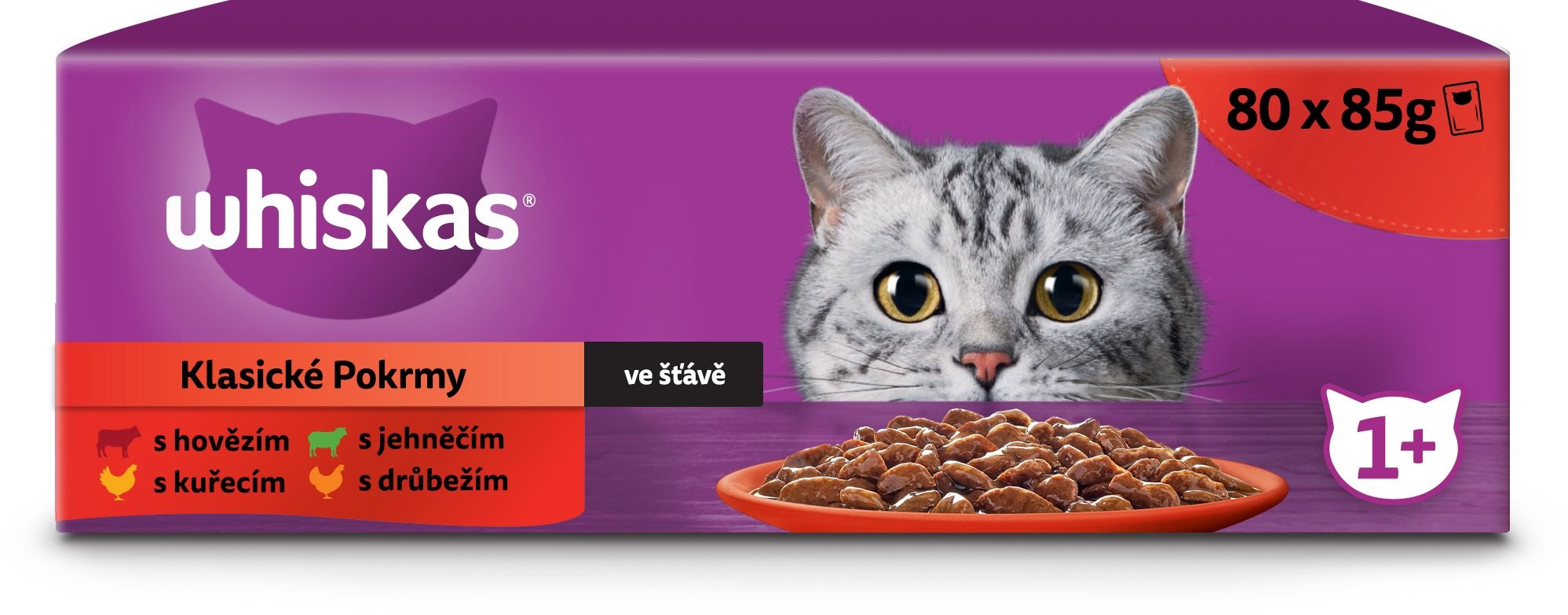 Whiskas kapsičky klasický výber v šťave pre dospelé mačky 80 × 85 g