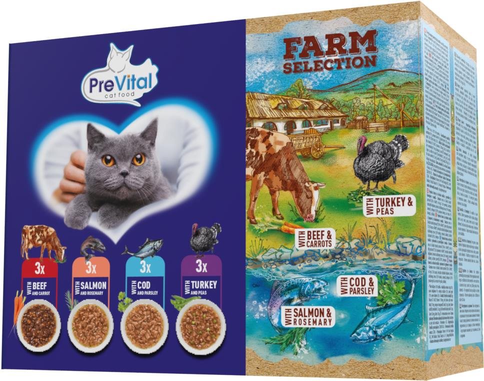 PreVital farm selection mix mäsa a rýb 12× 85 g