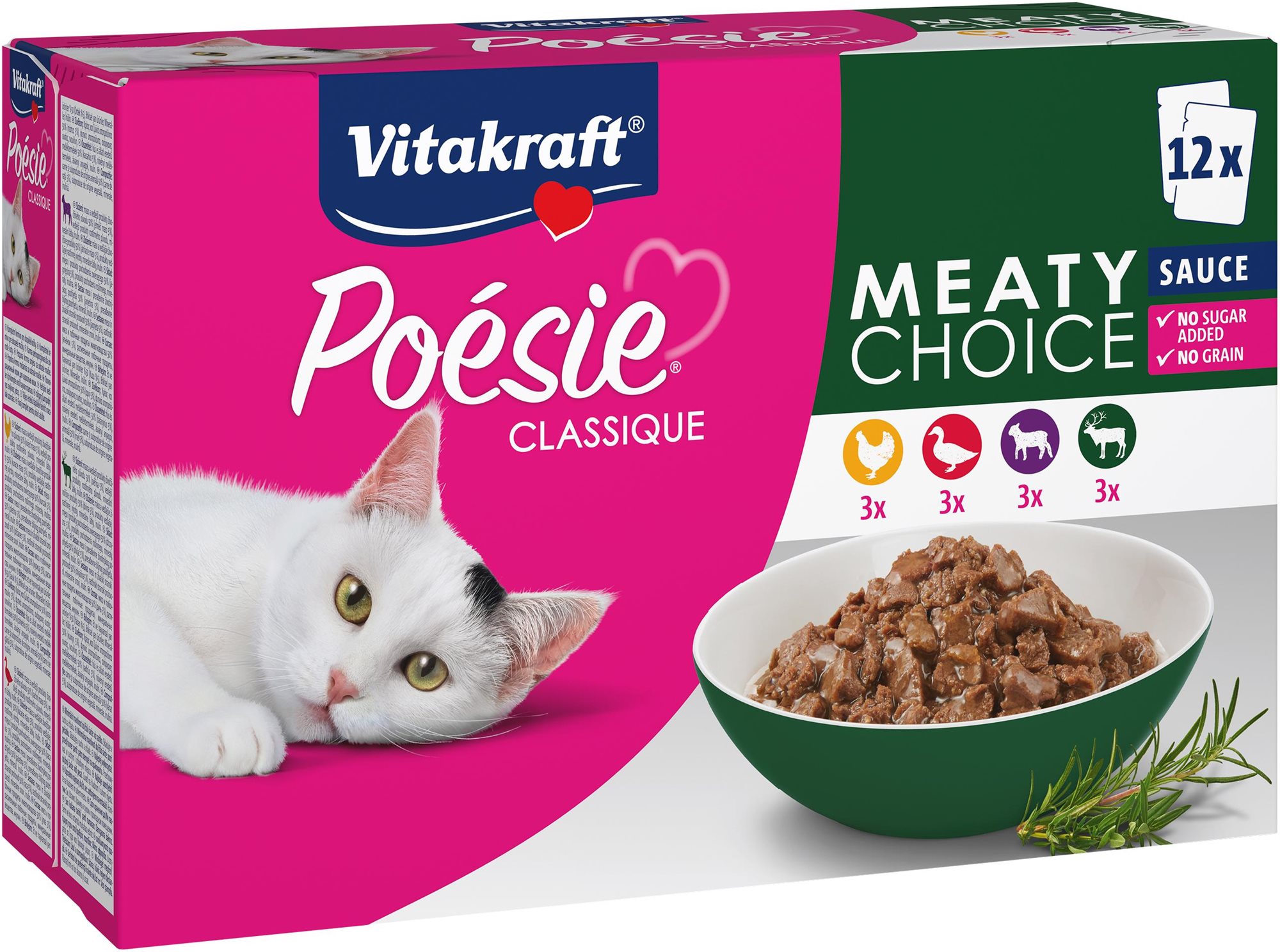 Vitakraft Cat mokré krmivo Poésie® Classique meaty multipack mäsový mix v omáčke 12× 85 g